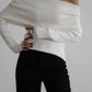 Off-Shoulder Long Sleeve Knit Top