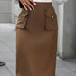 Elastic Waist Skirt with Pockets