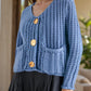 Button Down Long Sleeve Cardigan