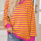 Lovelet Striped Contrast Long Sleeve Sweatshirt