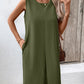 Pocketed Round Neck Sleeveless Mini Dress