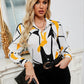 Printed Collared Neck Long Sleeve Shirt