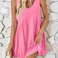 Full Size Plunge Wide Strap Mini Tank Dress