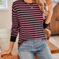 Striped Round Neck Long Sleeve T-Shirt