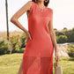Slit Round Neck Sleeveless Sweater Dress
