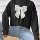 Bow Turtleneck Long Sleeve Sweater
