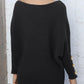 Full Size Boat Neck Long Sleeve Sweater