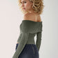 Double Take Ribbed Off-Shoulder Zip Up Long Sleeve Cardigan
