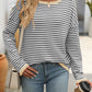 Mandy Striped Round Neck Long Sleeve Sweater