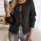 Devine Tied Round Neck Dropped Shoulder Cardigan