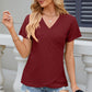 Eyelet Surplice Short Sleeve T-Shirt