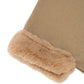 Fuzzy Trim Long Sleeve Poncho
