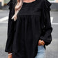 Ruffle Trim Balloon Sleeve Blouse
