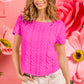 BiBi Cable Knit Short Sleeve Sweater - Brand BiBi