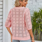 Openwork Round Neck Knit Top