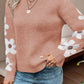 Flower Round Neck Long Sleeve Sweater