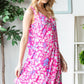 Heimish Full Size Floral V-Neck Tank Dress with Pockets
