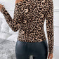 Leopard One Shoulder Long Sleeve T-Shirt