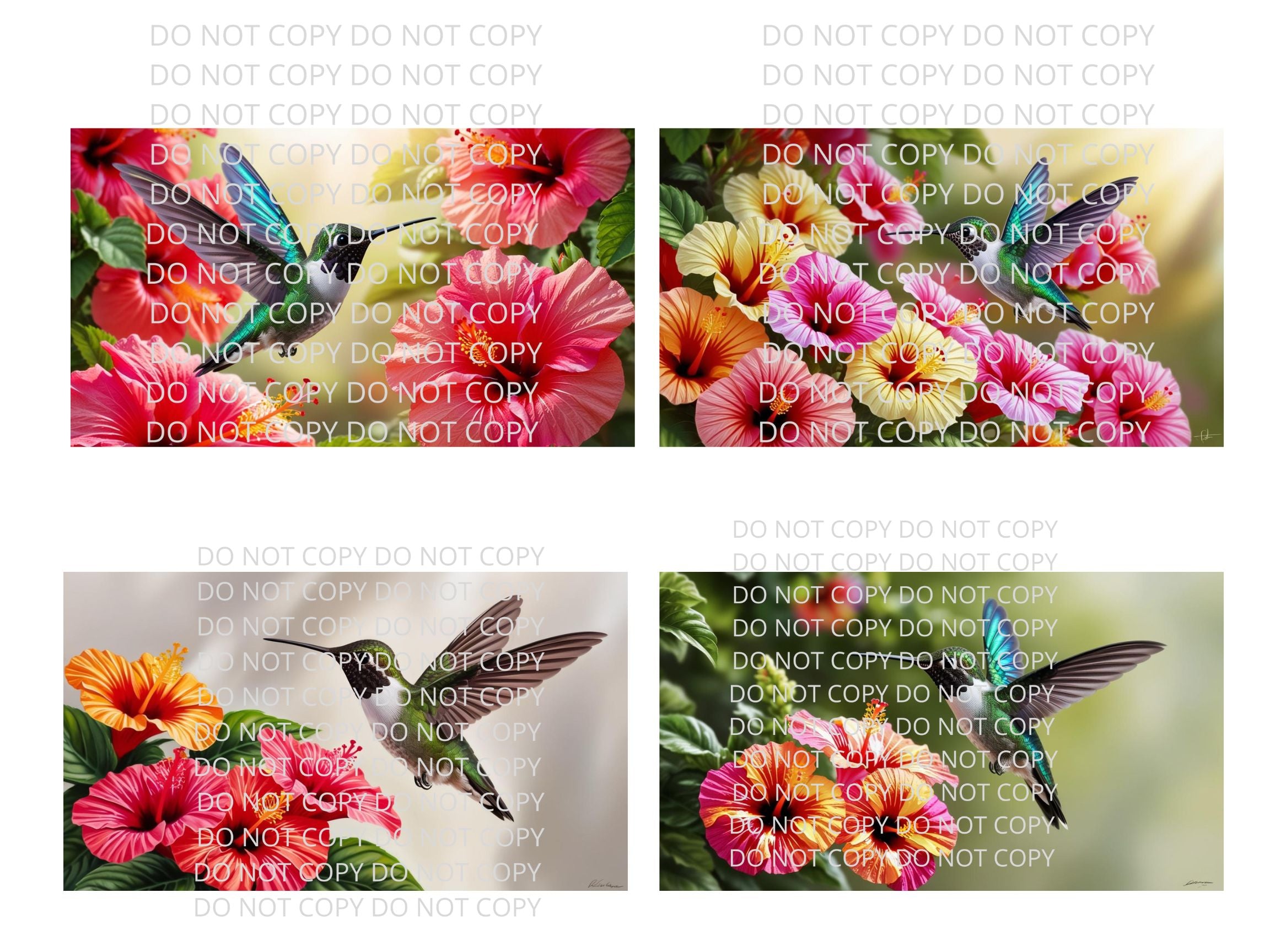 Hummingbirds and Flowers Digital Art in PDF SVG PNG File Formats