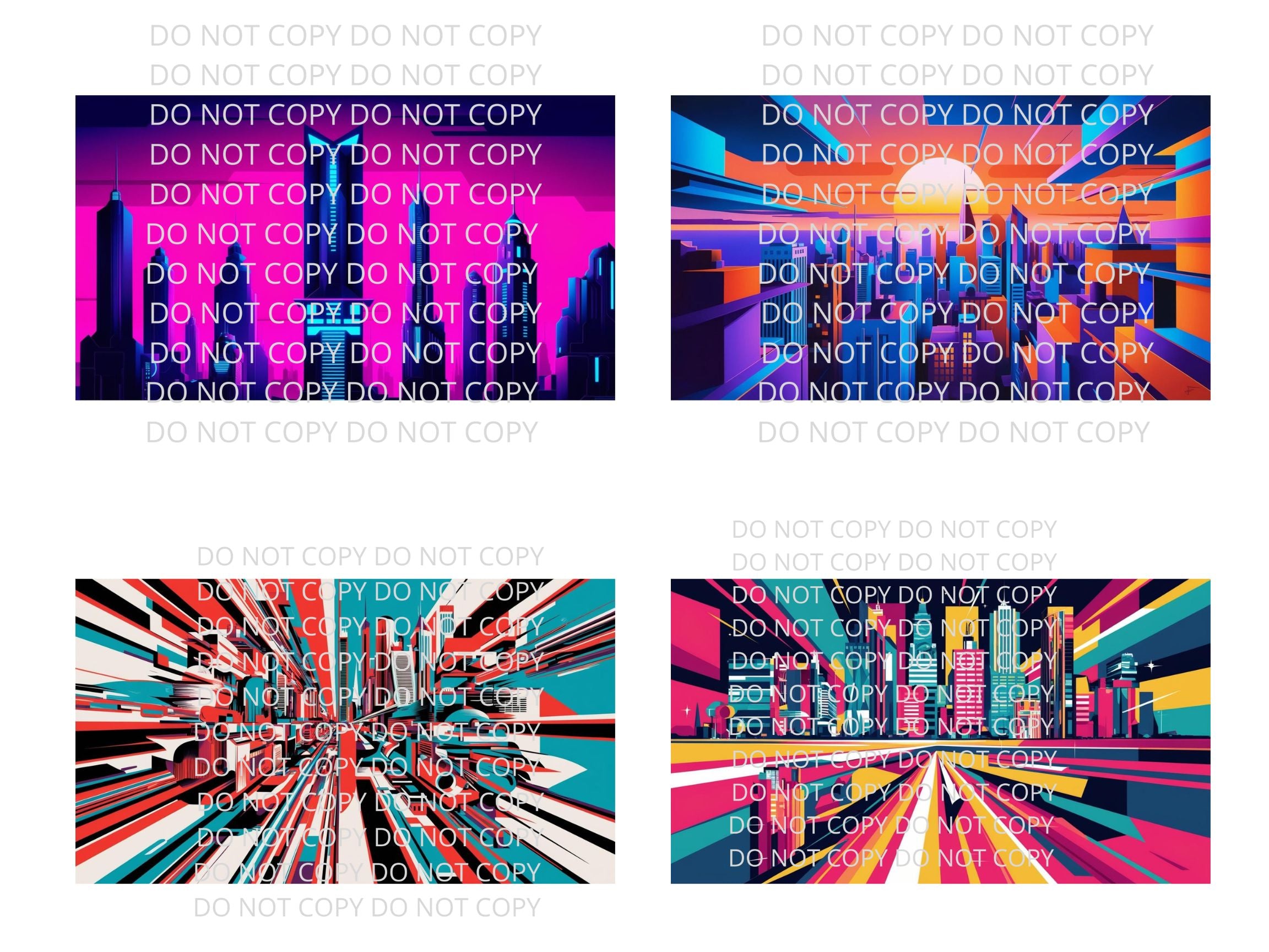 Abstract City Digital Art in PDF SVG PNG File Formats