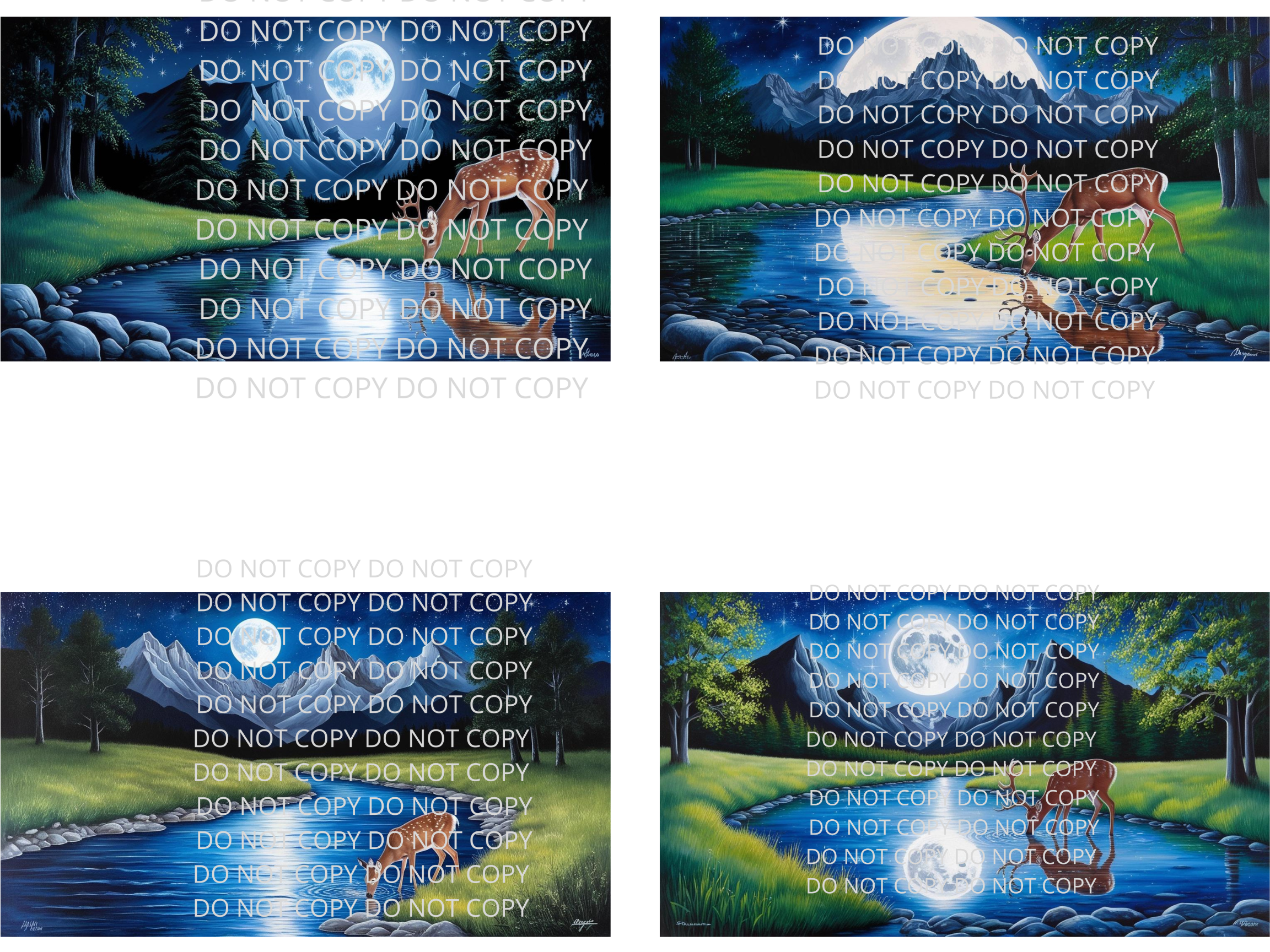 Deer at Night Digital Art in SVG PNG File Formats