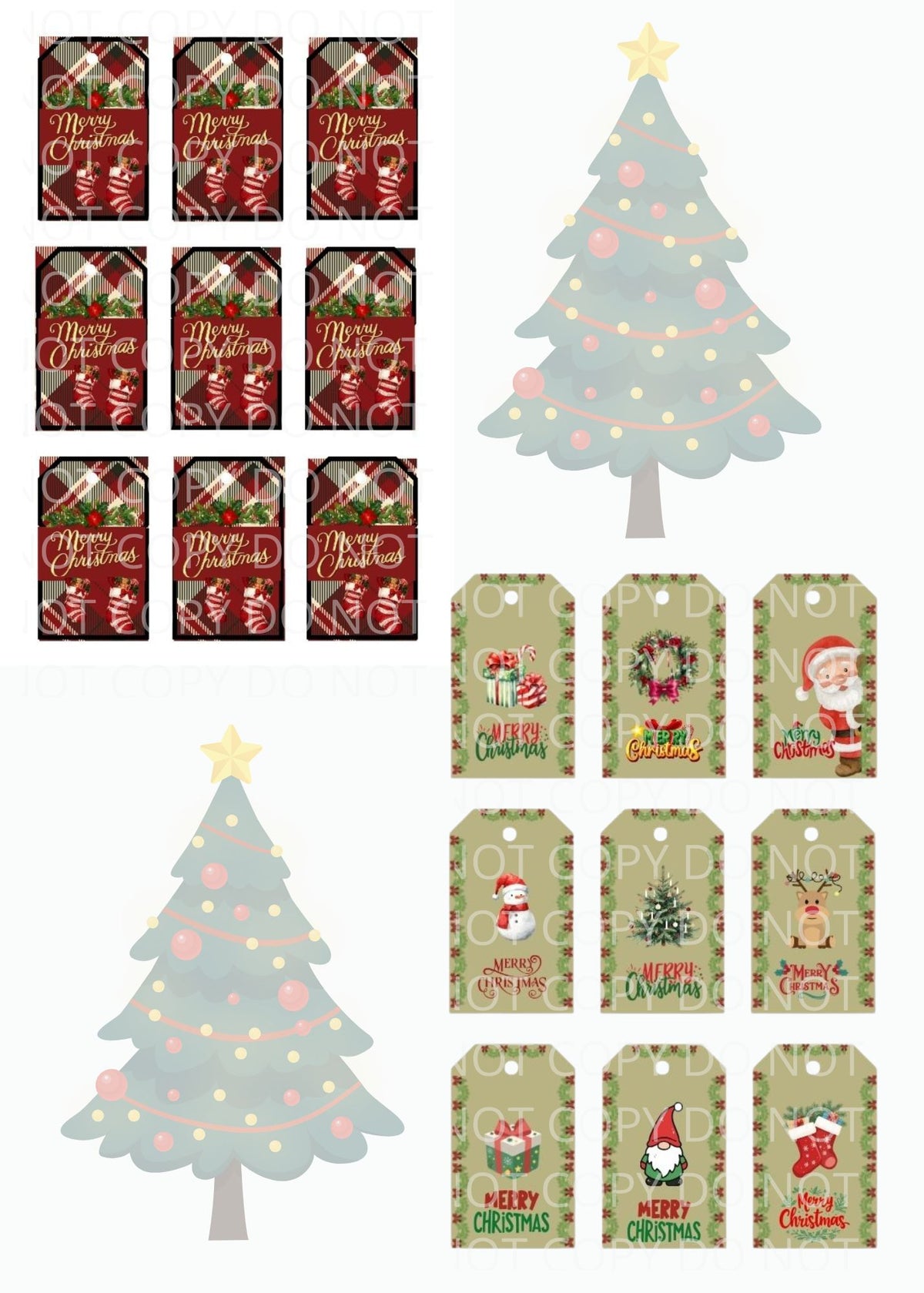 Printable Christmas Gift Tags Bundle – 12 Sheets of Assorted Buffalo Plaid, Farmhouse & Classic Holiday Gift Labels (PNG, JPG, PDF, SVG, PPTX)