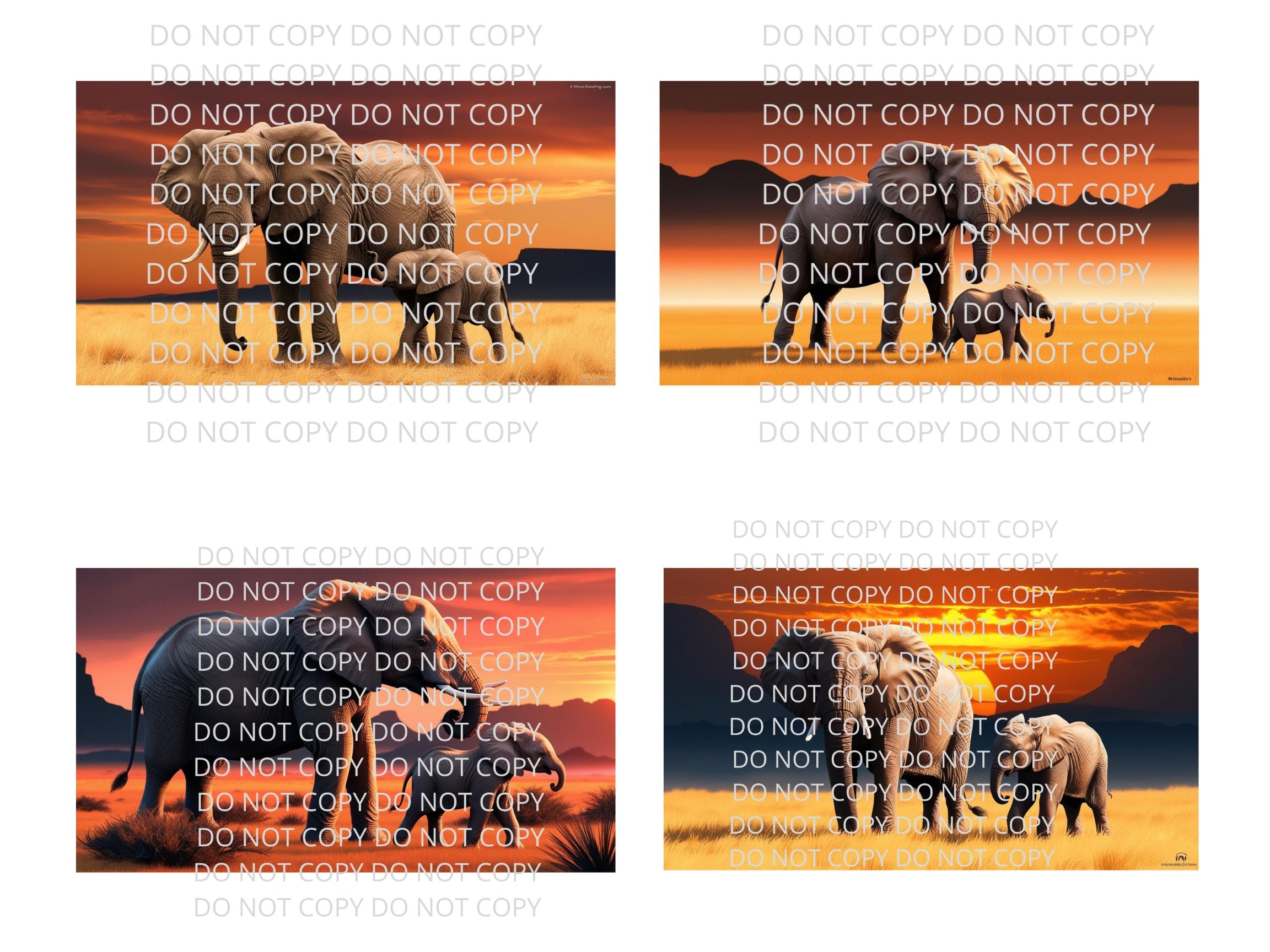 Elephant and Calf Digital Art in PDF SVG PNG File Formats