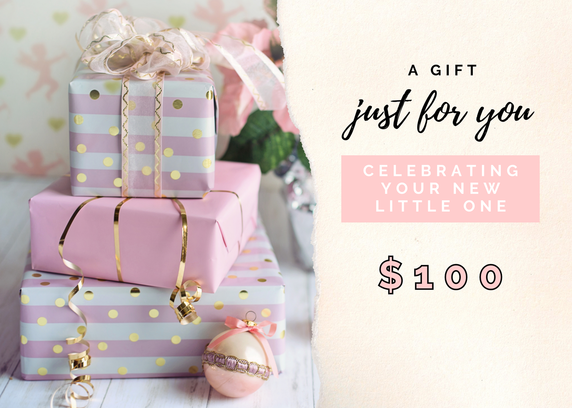 New Baby in Pink Gift Card  *