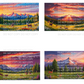 Mountain Sunset With Wildlife Digital Art in SVG PNG File Formats