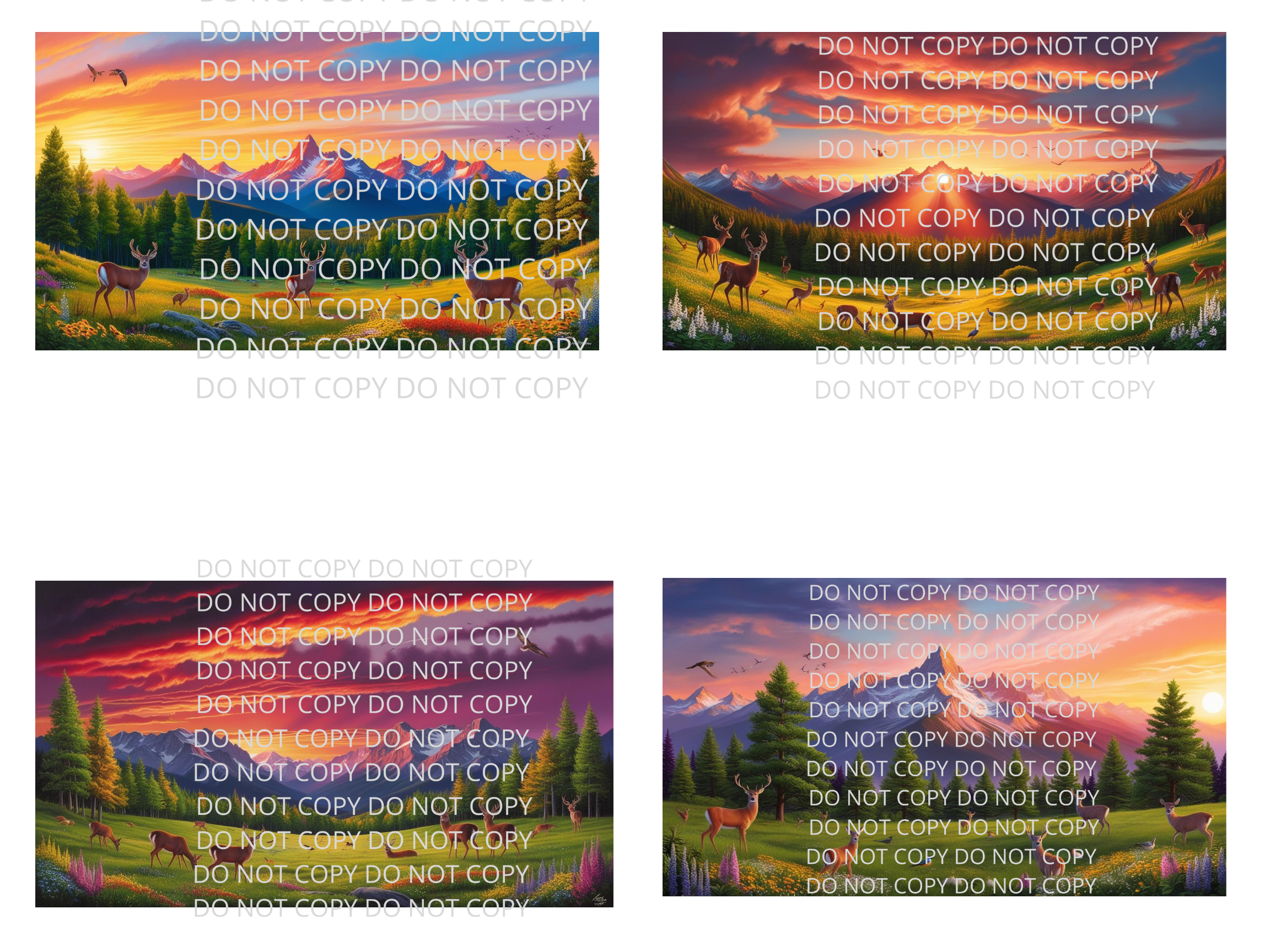 Mountain Sunset With Wildlife Digital Art in SVG PNG File Formats