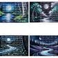 Abstract Night w Stream Digital Art in SVG PNG File Formats