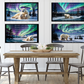 Polar Bear and Cubs Northern Lights Digital Art in PDF SVG PNG File Formats