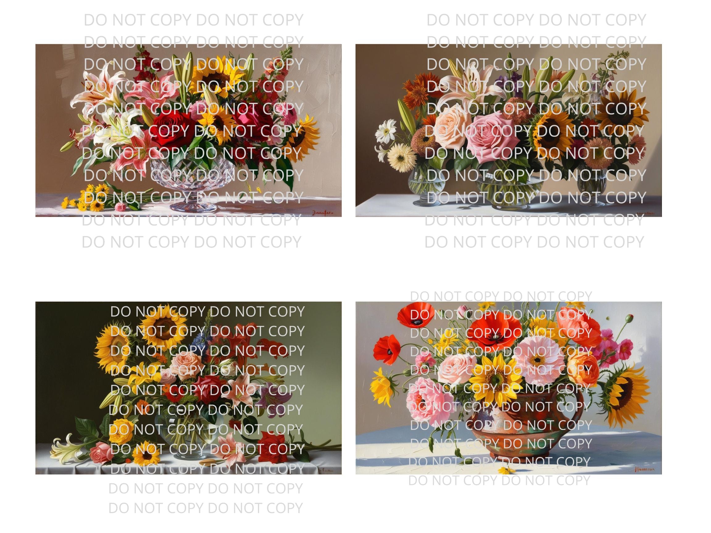 Flowers Still Life Digital Art in PDF SVG PNG File Formats