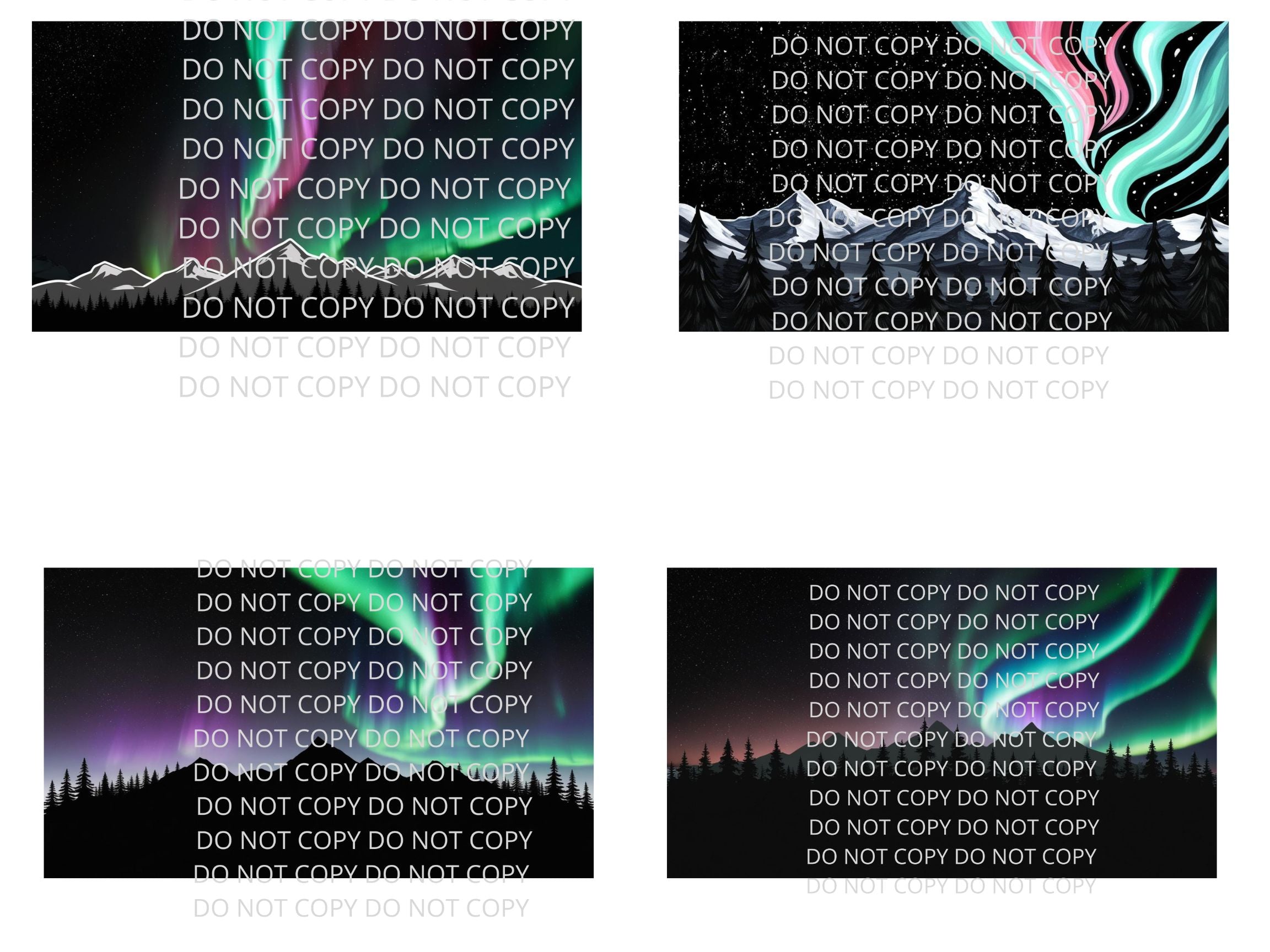 Northern Lights Digital Art in PDF SVG PNG File Formats