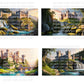 Castle with Stream Digital Art in PDF SVG PNG File Formats