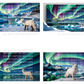 White Fox Northern Lights Digital Art in PDF SVG PNG File Formats