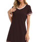 Contrast Trim Short Sleeve Lounge Dress