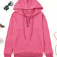 Lace-Up Dropped Shoulder Hoodie