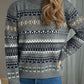 Geometric Round Neck Long Sleeve Sweater