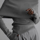 Off-Shoulder Long Sleeve Knit Top