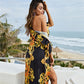 Printed Plunge One-Piece and Cover Up Swim Set