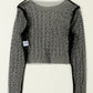 Pearl Long Sleeve Mesh Cropped Top