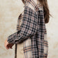 Plaid Collared Neck Button Up Long Sleeve Shirt