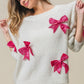 BiBi Sequin Bow Puff Sleeve Sweater - Brand BiBi