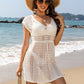Openwork V-Neck Cap Sleeve Cover-Up