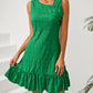 Ruffle Hem Asymmetrical Neck Sleeveless Dress