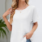 Round Neck Short Sleeve Blouse
