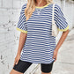 Lovelet Striped Round Neck Half Sleeve T-Shirt