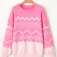 Geometric Drop Shoulder Long Sleeve Sweater