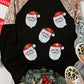 Santa Sequin Long Sleeve Round Neck Top